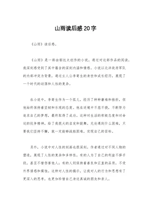 山雨读后感20字