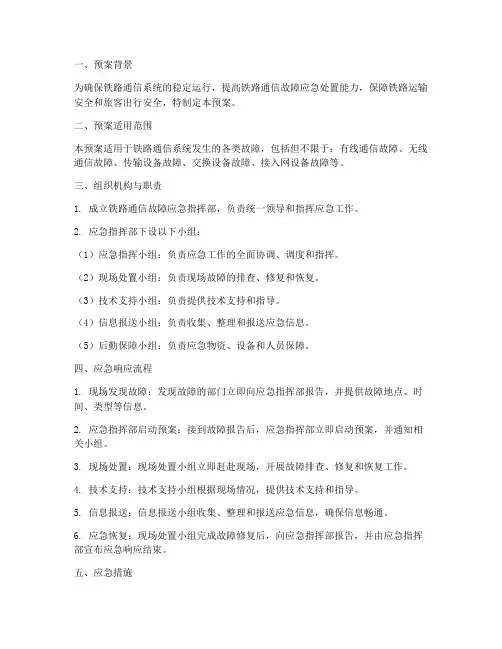 铁路通信故障_应急_预案
