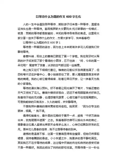 以等待什么为题的作文600字左右