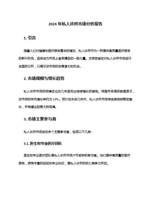 2024年私人诊所市场分析报告