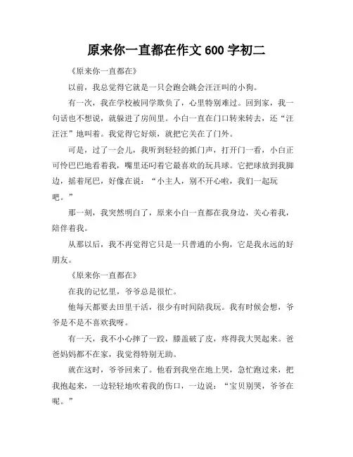 原来你一直都在作文600字初二