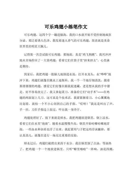 可乐鸡翅小练笔作文