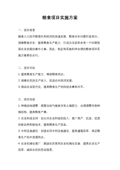 粮食项目实施方案