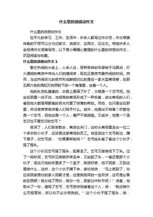 什么里的微感动作文