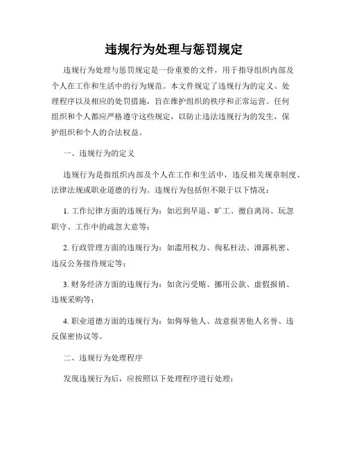违规行为处理与惩罚规定