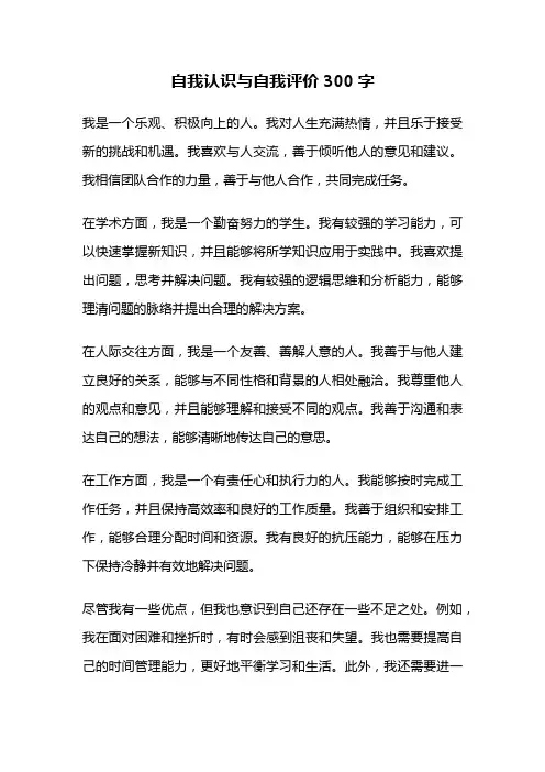 自我认识与自我评价300字