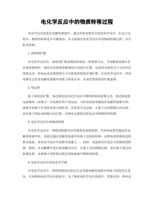 电化学反应中的物质转移过程