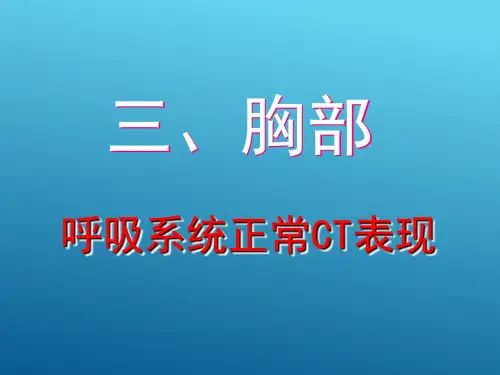胸部CT 胸部呼吸系统正常CT表现 (医学影像检查技术课件)