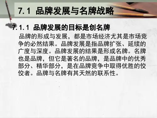 第7章  品牌发展  《品牌战略与决策》PPT课件
