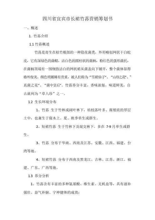 四川省宜宾市长裙竹荪营销策划书
