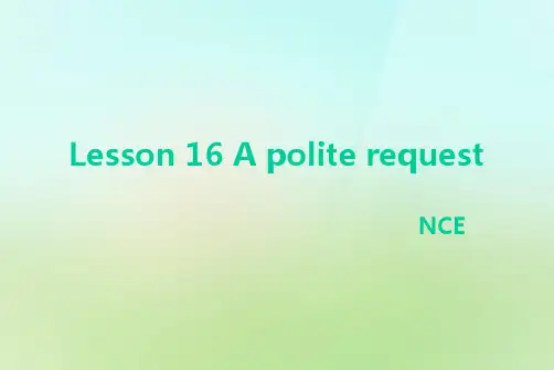 新概念英语第二册 Lesson 16
