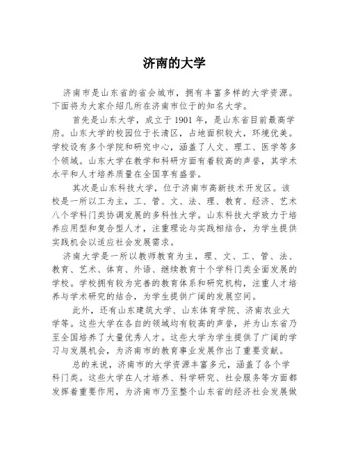 济南的大学