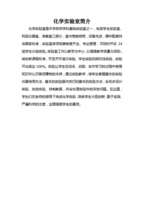化学实验室简介