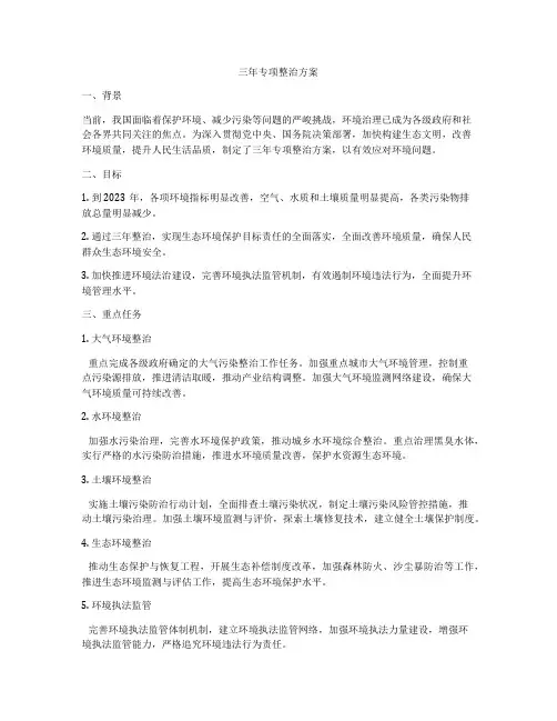 三年专项整治方案