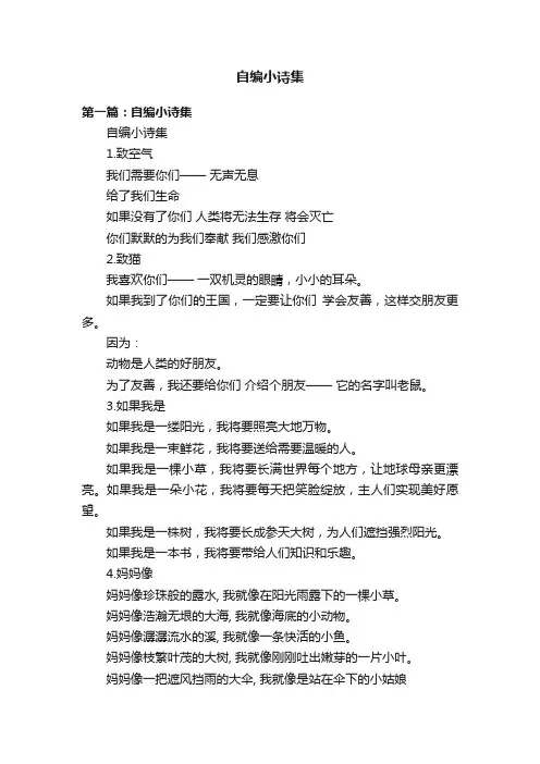 自编小诗集