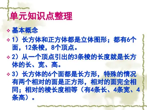 长方体和正方体单元复习ppt课件.ppt