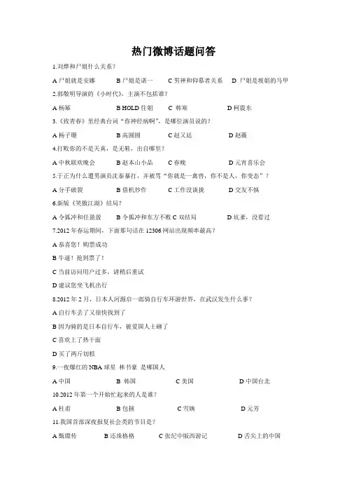 热门微博话题问答