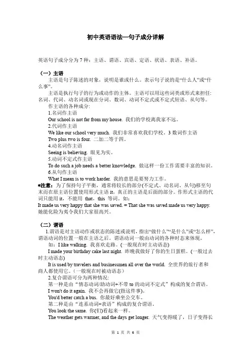 初中英语语法—句子成分详解(11)