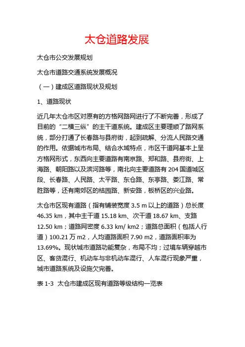 太仓道路发展