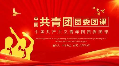红色简约中国共产主义青年团团委团课动态PPT模板