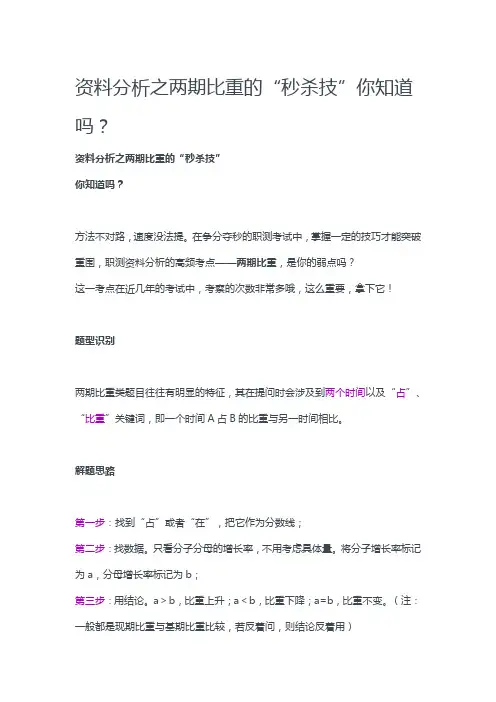 考编：资料分析之两期比重的“秒杀技”你知道吗？