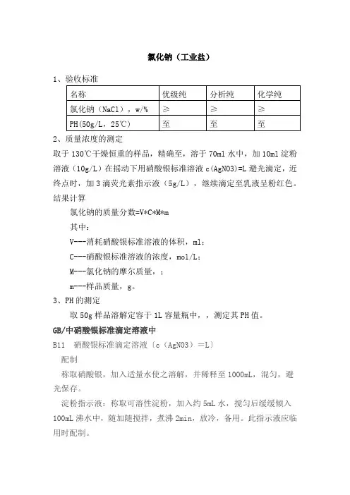 工业盐化验方法