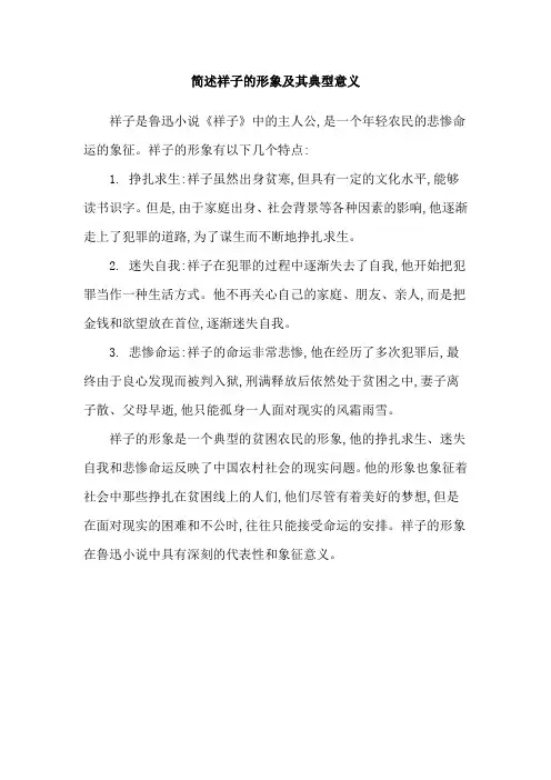 简述祥子的形象及其典型意义