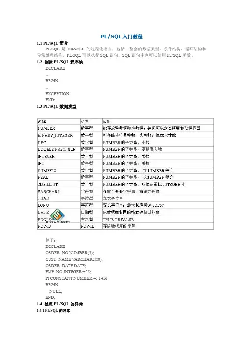 PLSQL入门教程