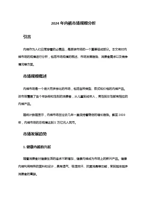 2024年内裤市场规模分析