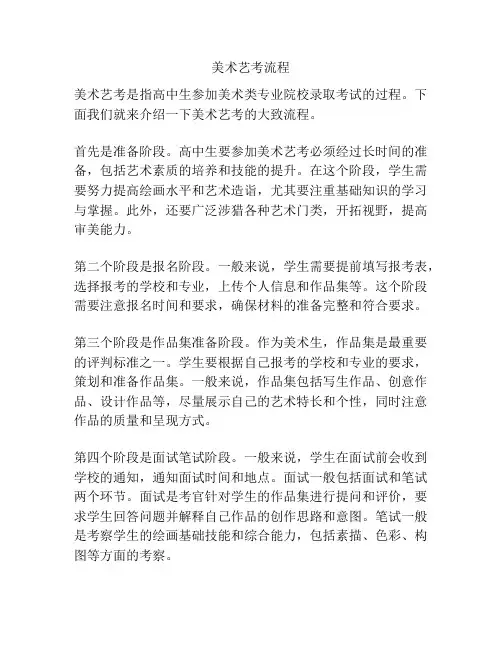 美术艺考流程