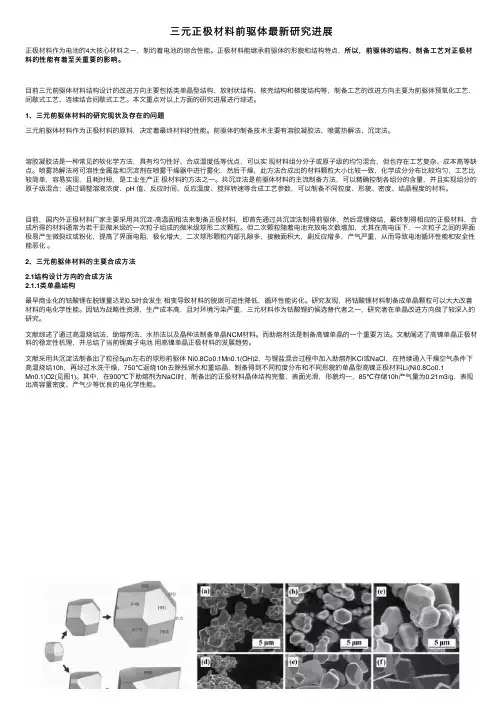 三元正极材料前驱体最新研究进展
