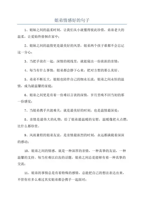 姐弟情感好的句子