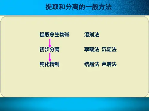 知识点 生物碱提取分离