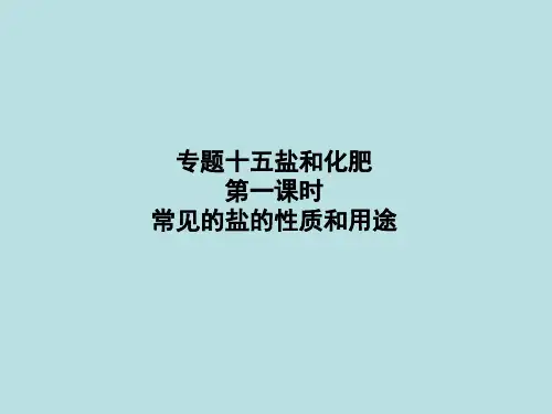中考化学专题复习 专题十五：常见的盐和化学肥料(1)常见的盐的性质和用途 课件