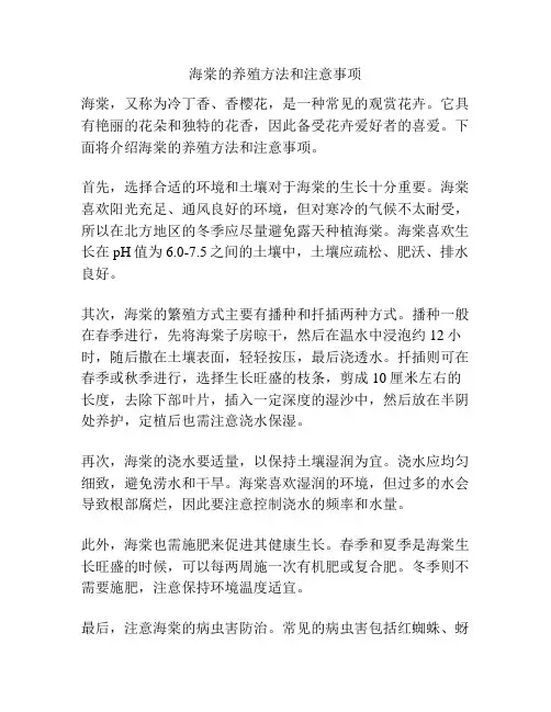 海棠的养殖方法和注意事项