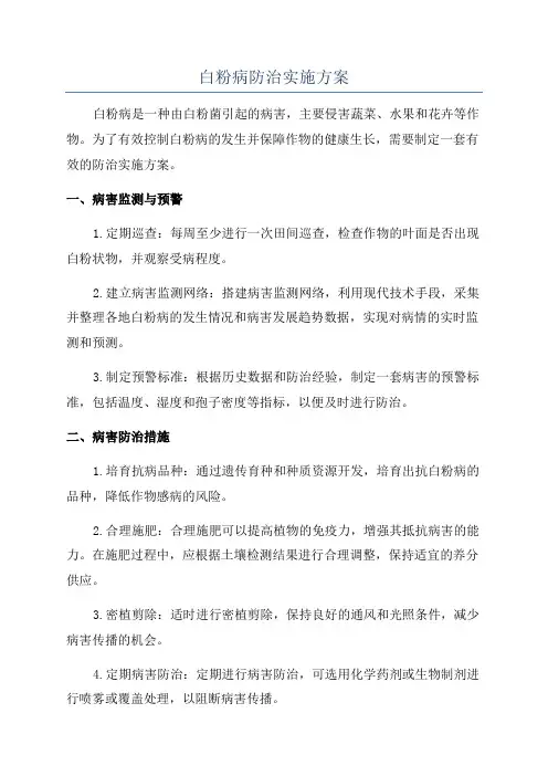 白粉病防治实施方案