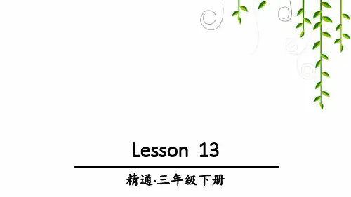 精通版三年级英语下册Lesson 13课件