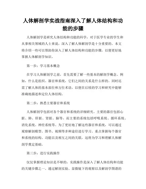 人体解剖学实战指南深入了解人体结构和功能的步骤