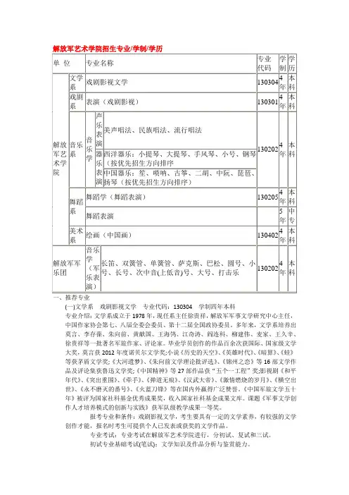 解艺、北电、南艺2014年影视类招生简章
