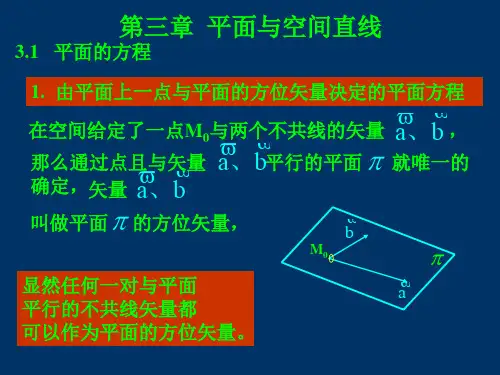 3.1：平面的方程