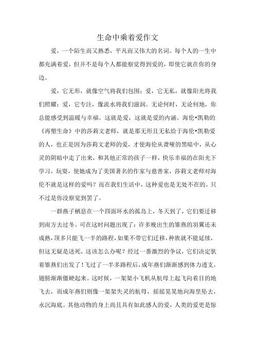 生命中乘着爱作文