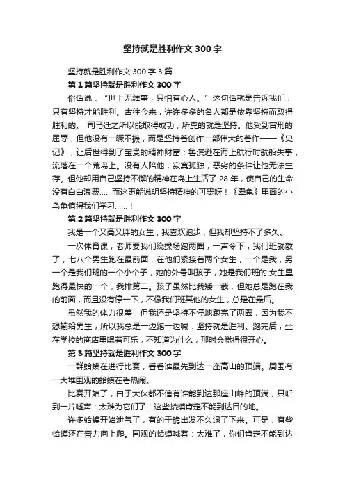 坚持就是胜利作文300字