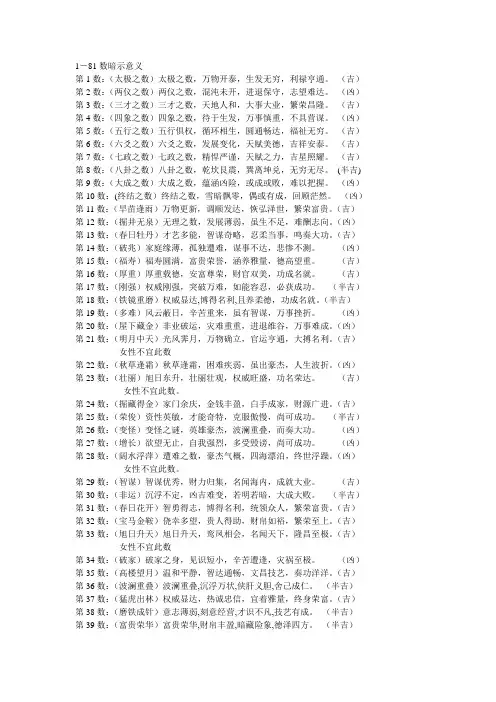 1-81数暗示意义