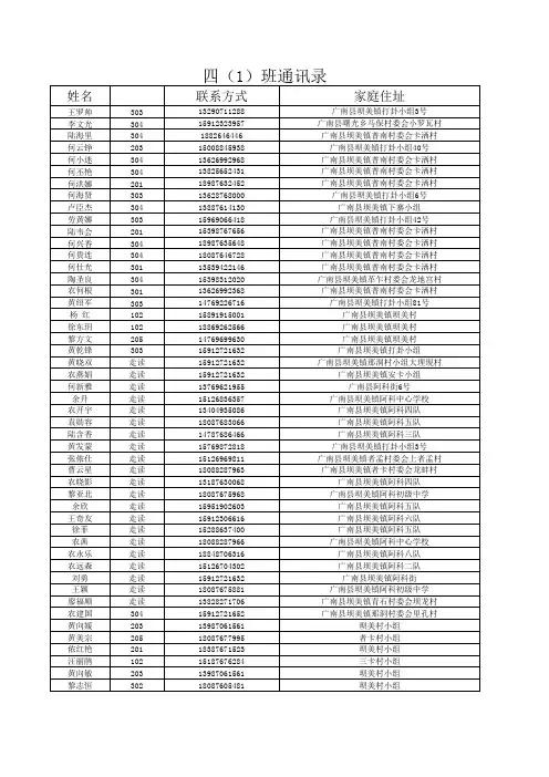 四(1)通讯录
