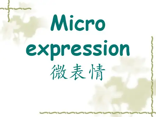 关于心理学的英语ppt---微表情