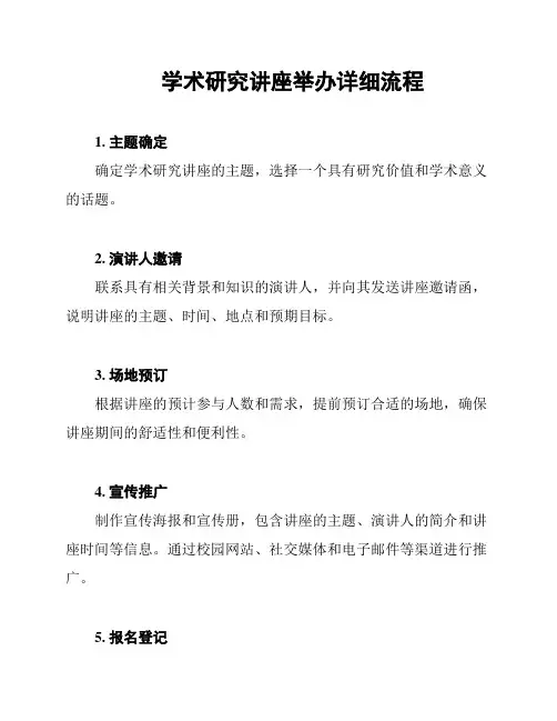 学术研究讲座举办详细流程