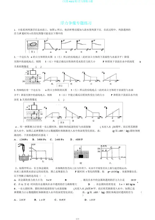 (完整word版)浮力图像习题