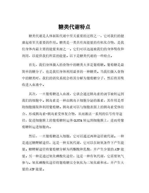 糖类代谢特点