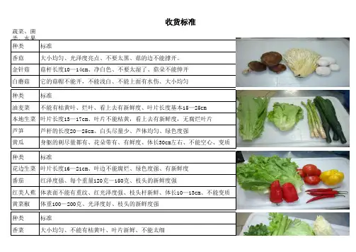 蔬菜的收货标准