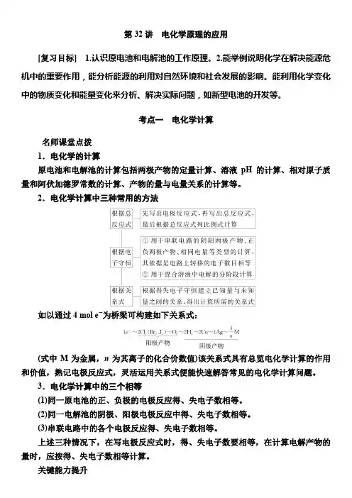 第六章第32讲电化学原理的应用2025年高考化学一轮复习